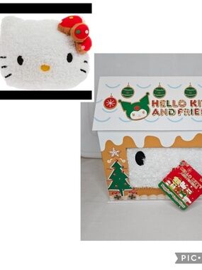 New Hello Kitty Sanrio Gingerbread House Gift Box Nogginz Face Pillow Plush